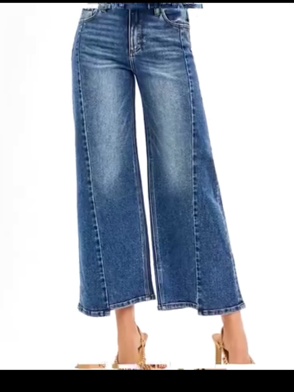 Freckled Poppy X Risen Jeans High Rise Flare Leg Crop Jeans Size 9/29 NWT
